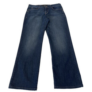 Nine West Women's Belaire Jeans Denim Sz 12/30 Blue Stretch 5 Pocket Mid Rise